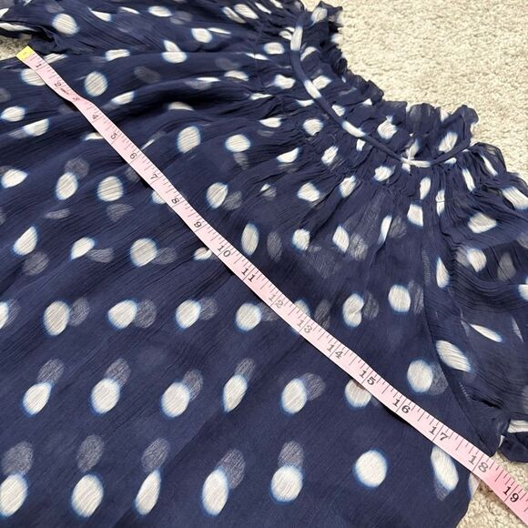 NWT J. Crew Dark Evening Ombre Crinkle Chiffon Smocked Top Size XS - Picture 9 of 12